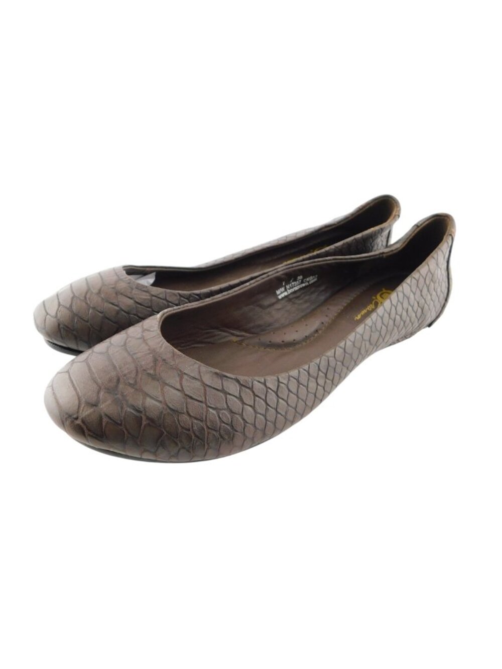 BORN Crown Brown Textured Leather Ballet Flats Shoes 7 / 38